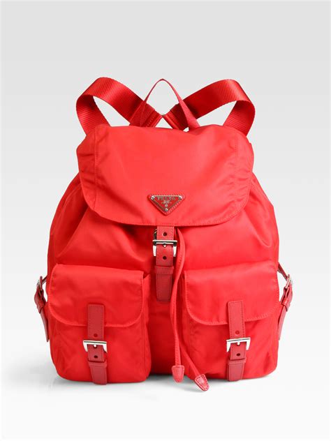 prada tessuto sport red|prada nylon backpacks.